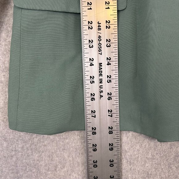 Zara Blazer Women Medium Light Green Longline Straight Single Vented Office NWOT - Picture 4 of 13